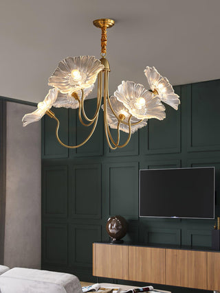 Lotus Leaf Floral Glass Chandelier