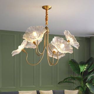 Lotus Leaf Floral Glass Chandelier