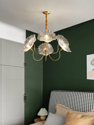 Lotus Leaf Floral Glass Chandelier