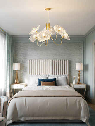 Lotus Leaf Floral Glass Chandelier