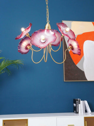 Lotus Leaf Floral Glass Chandelier
