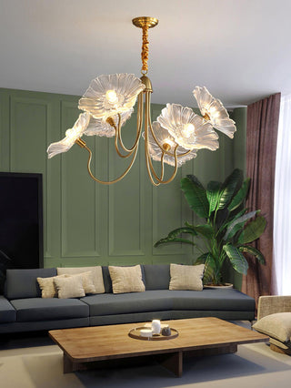 Lotus Leaf Floral Glass Chandelier