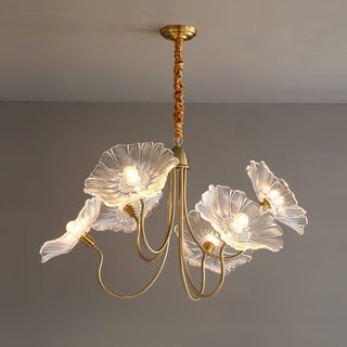 Lotus Leaf Floral Glass Chandelier