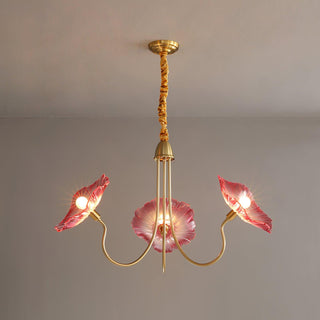 Lotus Leaf Floral Glass Chandelier