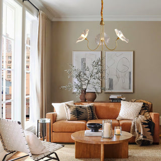 Lotus Leaf Floral Glass Chandelier