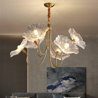Lotus Leaf Floral Glass Chandelier