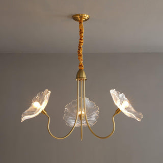 Lotus Leaf Floral Glass Chandelier