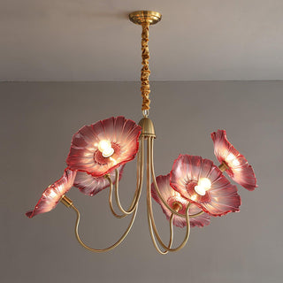 Lotus Leaf Floral Glass Chandelier