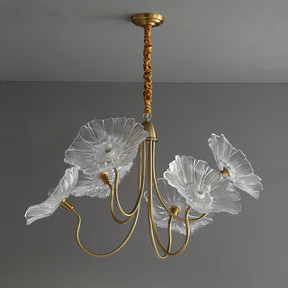 Lotus Leaf Floral Glass Chandelier
