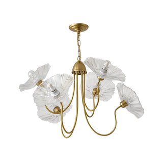 Lotus Leaf Floral Glass Chandelier