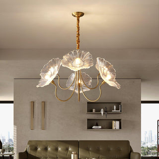 Lotus Leaf Floral Glass Chandelier