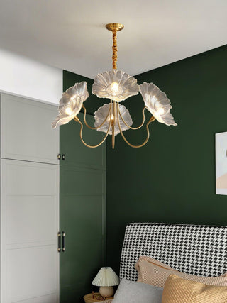 Lotus Leaf Floral Glass Chandelier