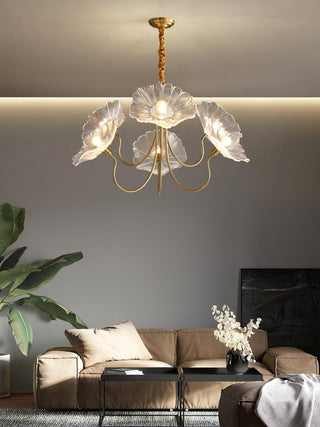 Lotus Leaf Floral Glass Chandelier