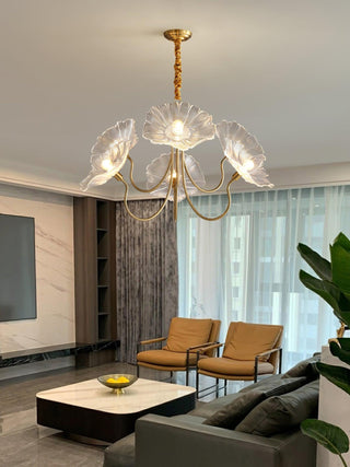 Lotus Leaf Floral Glass Chandelier
