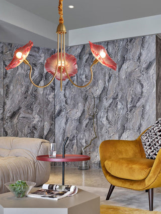 Lotus Leaf Floral Glass Chandelier