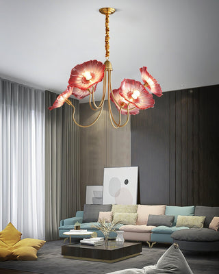 Lotus Leaf Floral Glass Chandelier