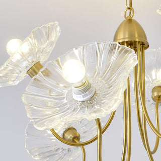 Lotus Leaf Floral Glass Chandelier