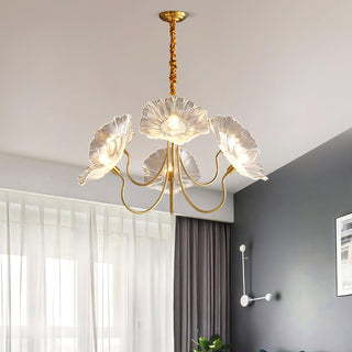 Lotus Leaf Floral Glass Chandelier