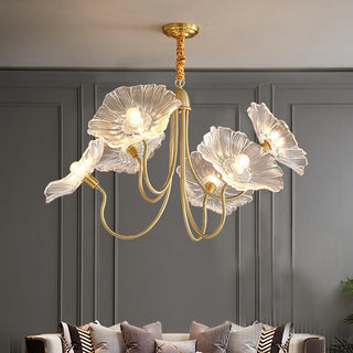 Lotus Leaf Floral Glass Chandelier