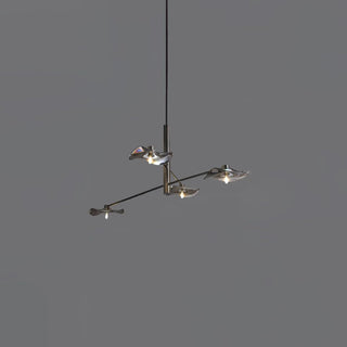 Lotus Stylish Metal Leaves Glass Chandelier