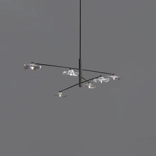 Lotus Stylish Metal Leaves Glass Chandelier