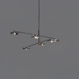 Lotus Stylish Metal Leaves Glass Chandelier