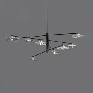 Lotus Stylish Metal Leaves Glass Chandelier
