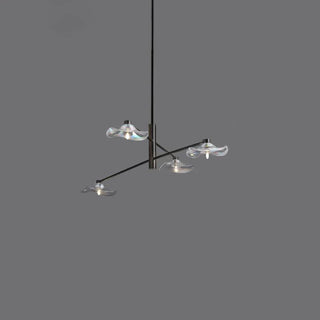 Lotus Stylish Metal Leaves Glass Chandelier