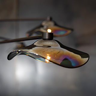 Lotus Stylish Metal Leaves Glass Chandelier
