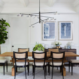 Lotus Stylish Metal Leaves Glass Chandelier