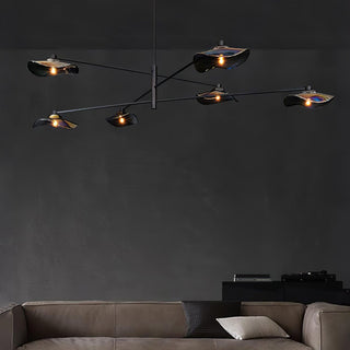 Lotus Stylish Metal Leaves Glass Chandelier