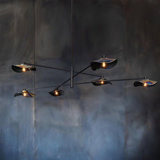 Lotus Stylish Metal Leaves Glass Chandelier