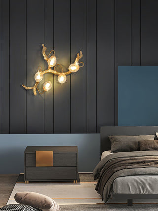 Lotus Luxury Brass Wall Light