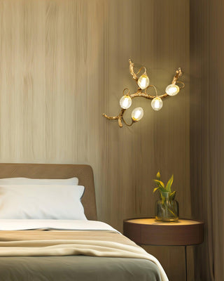 Lotus Luxury Brass Wall Light
