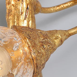 Lotus Luxury Brass Wall Light