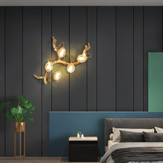 Lotus Luxury Brass Wall Light