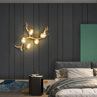 Lotus Luxury Brass Wall Light