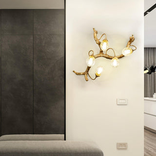 Lotus Luxury Brass Wall Light