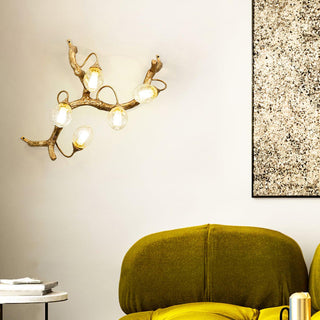 Lotus Luxury Brass Wall Light