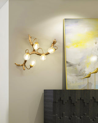 Lotus Luxury Brass Wall Light