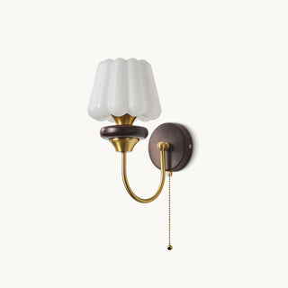 Louise Vintage Brass Wood Wall Sconce