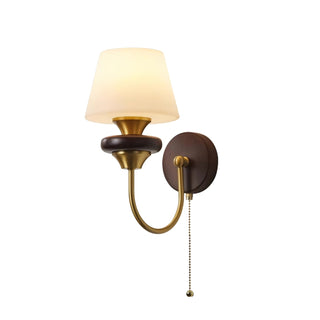 Louise Vintage Brass Wood Wall Sconce