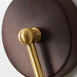 Louise Vintage Brass Wood Wall Sconce