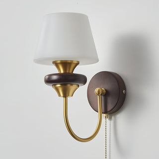 Louise Vintage Brass Wood Wall Sconce