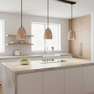 Luminary Stone Wabi-Sabi Travertine Pendant Light