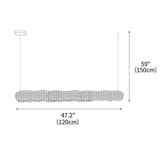 Luminous Natural Glass Wave Chandelier