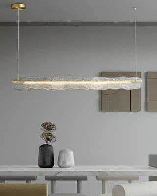 Luminous Natural Glass Wave Chandelier