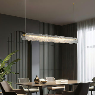 Luminous Natural Glass Wave Chandelier