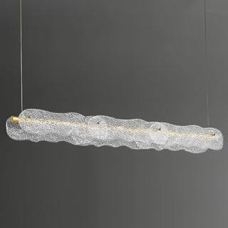 Luminous Natural Glass Wave Chandelier