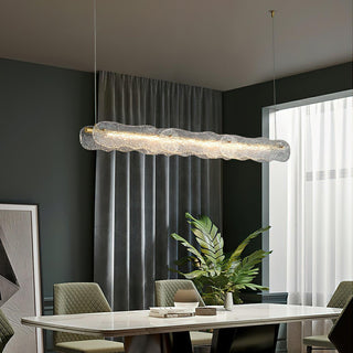 Luminous Natural Glass Wave Chandelier